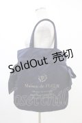 Maison de FLEUR / ダブルリボンギャザートートバッグ  ネイビー H-26-03-24-1016-LO-BG-NS-ZH