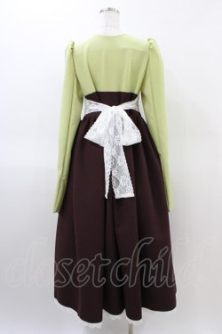 画像2: marcHenTica / 袴風ワンピースセット P グリーン/ワイン H-26-03-24-1019-LO-OP-NS-ZH