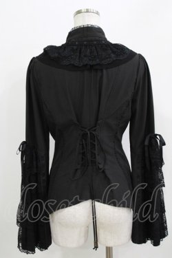 画像3: Ozz oneste / レースフリル姫袖ブラウス  ブラック H-26-03-24-050-OO-BL-KB-ZH