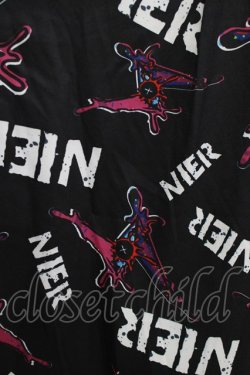 画像4: NieR Clothing / 総柄長袖シャツ  黒×紫 H-26-03-24-052-PU-BL-KB-ZH