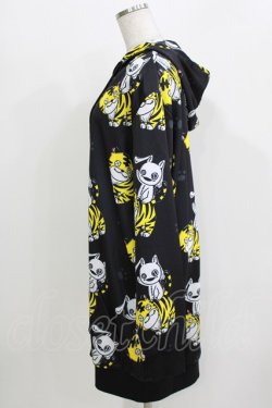 画像2: NieR Clothing / 総柄ZIPパーカー  黒 H-26-03-24-059-PU-TO-KB-ZH