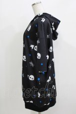 画像2: NieR Clothing / 総柄ZIP半袖パーカー F 黒 H-26-03-24-060-PU-TO-KB-ZH (2)