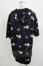 画像3: NieR Clothing / 総柄ZIP半袖パーカー F 黒 H-26-03-24-060-PU-TO-KB-ZH (3)