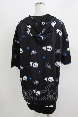 画像3: NieR Clothing / 総柄ZIP半袖パーカー F 黒 H-26-03-24-060-PU-TO-KB-ZH