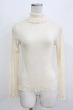 画像1: Leur Getter / パール付タートルニット  アイボリー H-26-03-24-062-LU-TO-KB-ZH
