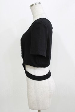 画像2: DARK IN LOVE / Punk locomotive check heart crop top XL ブラック H-26-03-24-073-PU-TO-KB-ZH
