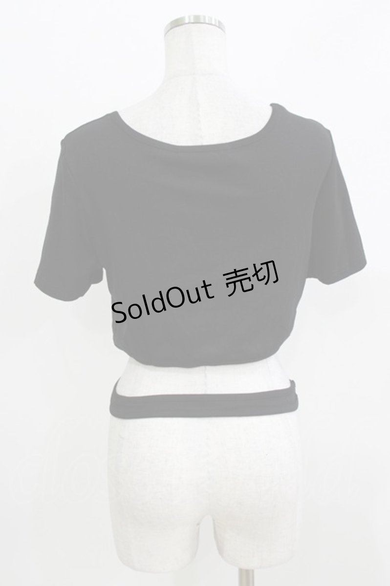 画像3: DARK IN LOVE / Punk locomotive check heart crop top XL ブラック H-26-03-24-073-PU-TO-KB-ZH (3)