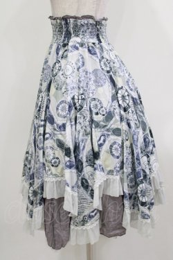 画像2: Ozz oneste / リバーシブルスカート  プリント×レースフリルグレー H-26-03-24-010-OO-SK-KB-ZH