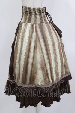 画像2: Ozz oneste / バッスル風プリントスカート  茶 H-26-03-24-011-OO-SK-KB-ZH