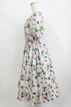 画像2: Perla nell' ostrica / いちごプリントキャンディボタンワンピース  ピンク H-26-03-24-015-EL-OP-KB-ZH