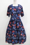 Jane Marple / Anniversary ribbonsマリンカラードレス  ネイビー H-26-03-24-019-JM-OP-KB-ZH