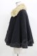 画像2: Jane Marple / ファーカラーのケープコート  ネイビー H-26-03-25-026-JM-CO-KB-ZH (2)