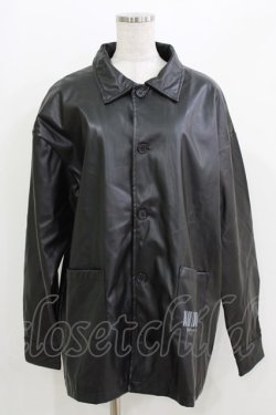 画像1: NieR Clothing / フェイクレザージャケット  黒 H-26-03-25-029-PU-JA-KB-ZH