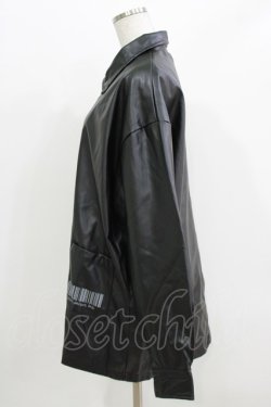 画像2: NieR Clothing / フェイクレザージャケット  黒 H-26-03-25-029-PU-JA-KB-ZH
