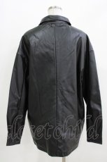 画像3: NieR Clothing / フェイクレザージャケット  黒 H-26-03-25-029-PU-JA-KB-ZH (3)