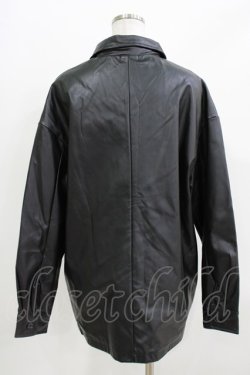 画像3: NieR Clothing / フェイクレザージャケット  黒 H-26-03-25-029-PU-JA-KB-ZH