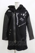 HELL CAT PUNKS / ボアフードライダースコート  ブラック H-26-03-25-030-PU-CO-KB-ZH