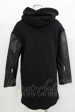 画像3: HELL CAT PUNKS / ボアフードライダースコート  ブラック H-26-03-25-030-PU-CO-KB-ZH