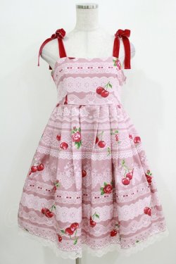 画像1: MILK / デコレーションLaceジャンパースカート  ピンクレース H-26-03-25-004-ML-OP-KB-ZH