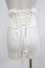 画像2: MR corset / レース切替ショートコルセット  オフ×ピンク H-26-03-25-033-PU-ZA-KB-ZH (2)