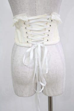 画像2: MR corset / レース切替ショートコルセット  オフ×ピンク H-26-03-25-033-PU-ZA-KB-ZH