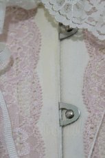 画像3: MR corset / レース切替ショートコルセット  オフ×ピンク H-26-03-25-033-PU-ZA-KB-ZH (3)