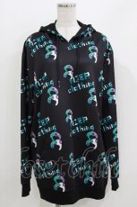 画像1: NieR Clothing / 総柄プルパーカー  黒×ONEくん H-26-03-25-037-PU-TO-KB-ZH (1)