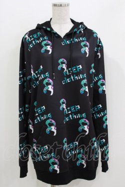 画像1: NieR Clothing / 総柄プルパーカー  黒×ONEくん H-26-03-25-037-PU-TO-KB-ZH