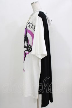 画像2: SEX POT ReVeNGe / チェーンフードBIGパーカー  白×黒 H-26-03-25-039-SP-TO-KB-ZH