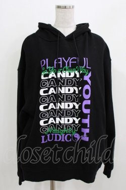 画像1: Candy Stripper / PLAYFUL SWEAT HOODIE  ブラック H-26-03-25-040-PU-TO-KB-ZH