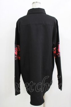 画像3: NieR Clothing / プリント切替ブラウス  黒×チェリープリント H-26-03-25-043-PU-BL-KB-ZH