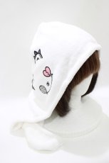 画像3: NieR Clothing / ターバン付き巻くバスタオル  白 H-26-03-25-054-PU-ZA-KB-ZH (3)