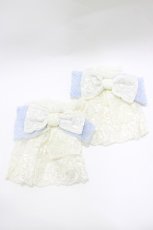 画像1: MR corset / レースリボンカフス  オフ×サックス H-26-03-25-065-PU-ZA-KB-ZH (1)