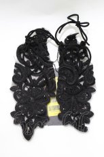 画像2: DEVIL FASHION / Gothic flower shaped sleeves with diamonds  ブラック H-26-03-25-068-PU-ZA-KB-ZH (2)