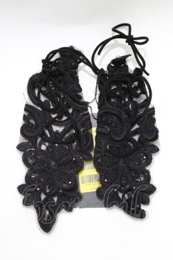 画像2: DEVIL FASHION / Gothic flower shaped sleeves with diamonds  ブラック H-26-03-25-068-PU-ZA-KB-ZH