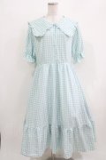 m petit by misako / AM*ギンガムCHKワンピース 3L サックス H-26-03-25-007-LO-OP-KB-ZH