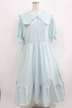 画像1: m petit by misako / AM*ギンガムCHKワンピース 3L サックス H-26-03-25-007-LO-OP-KB-ZH