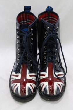 画像1: YOSUKE / ユニオンジャックレースアップシューズ M/23.5cm ブルーコンビ H-26-03-25-080-PU-SH-AK-ZH