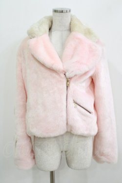 画像1: Candy Stripper / HEART FUR ライダース M ピンク H-26-03-25-017-PU-JA-KB-ZH