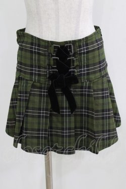 画像1: KILL STAR / Dark Canopy Pleated Skirt S グリーン H-26-03-25-025-SL-SK-KB-ZH