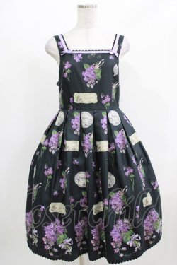 画像1: Melody BasKet / 菫の花束ジャンパースカート M ブラック H-26-03-27-001-LO-OP-KB-ZH