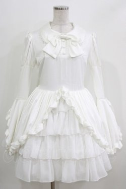 画像1: ATELIER PIERROT / Frilly Ribbon Belle Dress  ホワイト H-26-03-27-003-EL-OP-KB-ZH