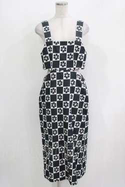 画像1: Candy Stripper / FLOWER CHECKEDワンピース  ブラック H-26-03-27-027-PU-OP-KB-ZH