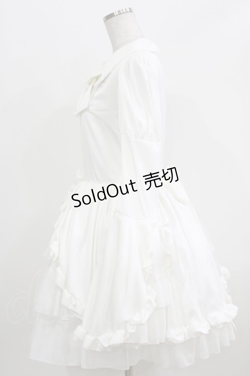 画像2: ATELIER PIERROT / Frilly Ribbon Belle Dress  ホワイト H-26-03-27-003-EL-OP-KB-ZH (2)
