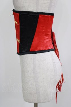 画像2: Dangerous nude / ナポレオンコルセット  黒×赤 H-26-03-27-032-PU-ZA-KB-ZH