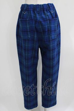 画像3: Deorart / ウールツイルチェック柄テーパードパンツ L ブルー H-26-03-27-037-PU-PA-KB-ZH