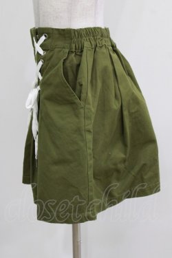 画像2: Rydia / レースアップフレアショートパンツ  カーキ H-26-03-27-039-PU-PA-KB-ZH