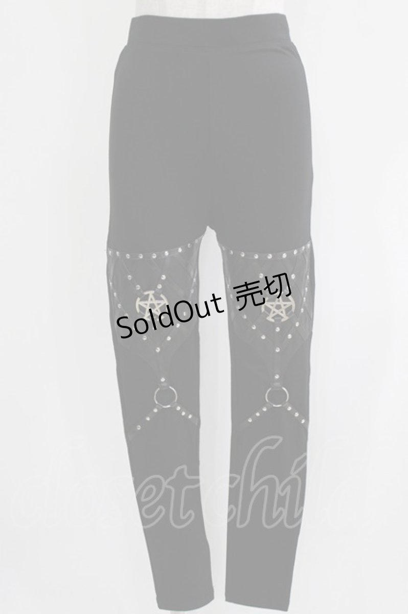 画像1: Restyle / PENTAGRAM HARNESS LEGGINGS M ブラック H-26-03-27-046-GO-PA-KB-ZH (1)
