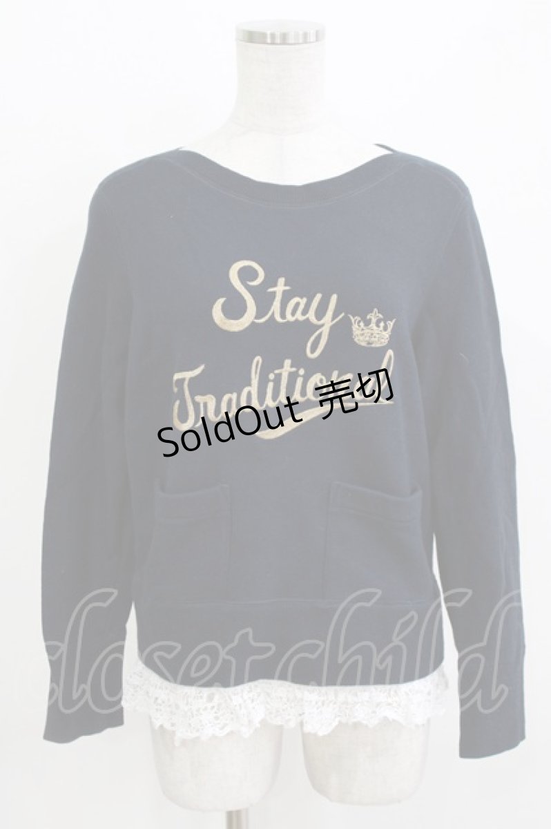 画像1: Jane Marple / Theme EMB sweatshirt  ネイビー H-26-03-27-1002-JM-TO-KB-ZH (1)