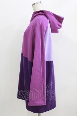 画像2: NieR Clothing / 配色チャイナプルパーカー  パープルMIX H-26-03-27-056-PU-TO-KB-ZH